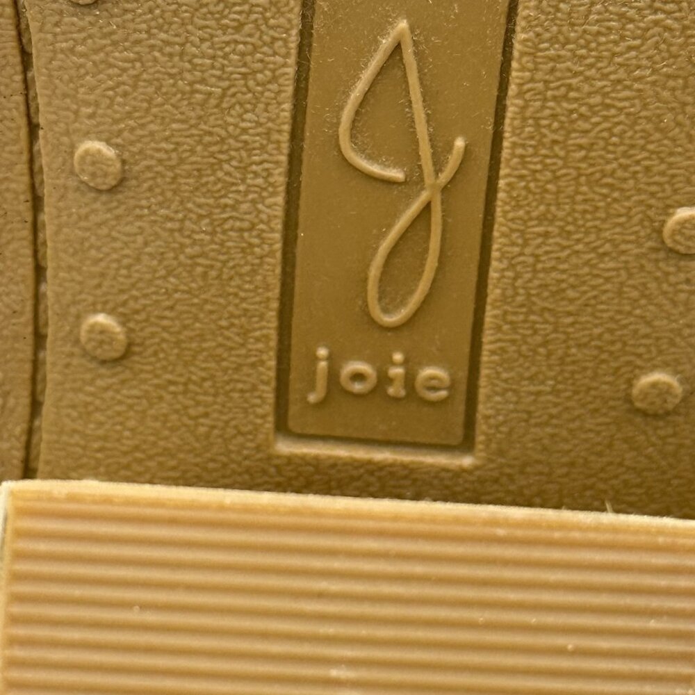 Joie Kayden Ankle Booties Women's Size 7.5 M Faux Suede Vegan Olive Chunky Heel - Picture 7 of 9